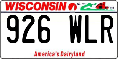 WI license plate 926WLR