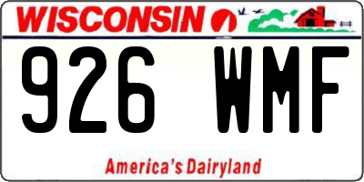 WI license plate 926WMF