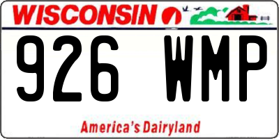 WI license plate 926WMP