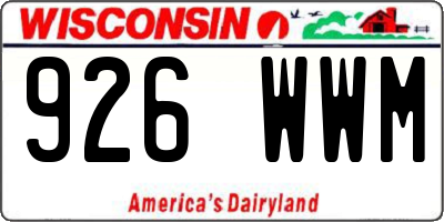 WI license plate 926WWM