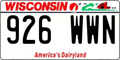 WI license plate 926WWN