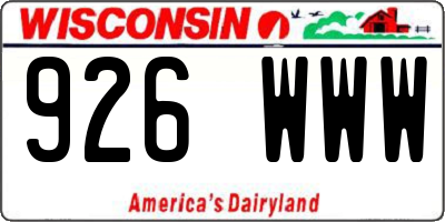 WI license plate 926WWW