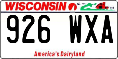 WI license plate 926WXA