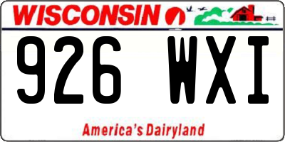 WI license plate 926WXI
