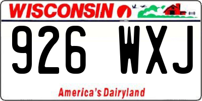 WI license plate 926WXJ