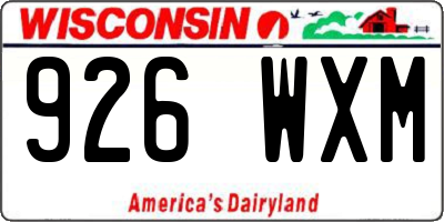 WI license plate 926WXM