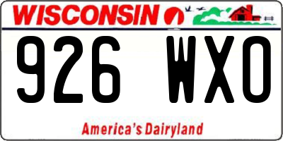 WI license plate 926WXO