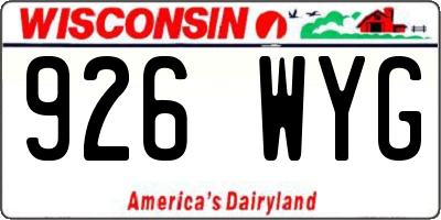 WI license plate 926WYG