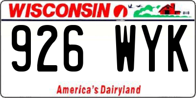 WI license plate 926WYK