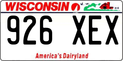 WI license plate 926XEX