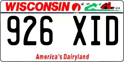 WI license plate 926XID