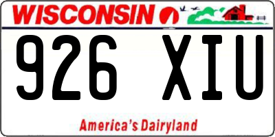 WI license plate 926XIU