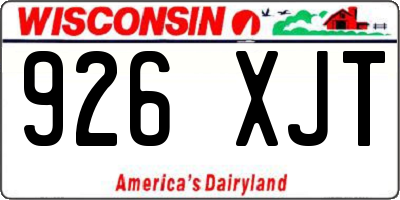 WI license plate 926XJT