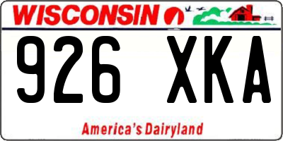 WI license plate 926XKA