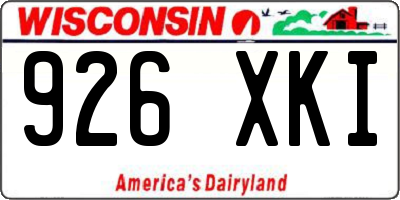 WI license plate 926XKI