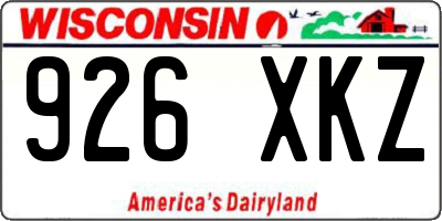 WI license plate 926XKZ