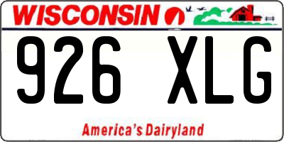 WI license plate 926XLG