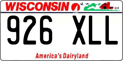 WI license plate 926XLL