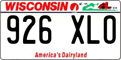 WI license plate 926XLO