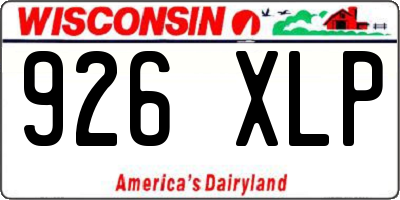 WI license plate 926XLP