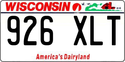 WI license plate 926XLT