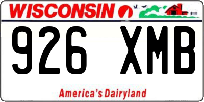 WI license plate 926XMB