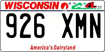 WI license plate 926XMN