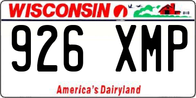 WI license plate 926XMP