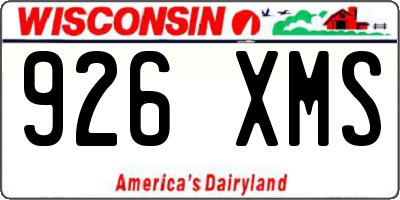 WI license plate 926XMS