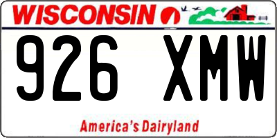 WI license plate 926XMW