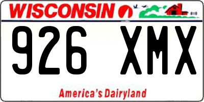 WI license plate 926XMX