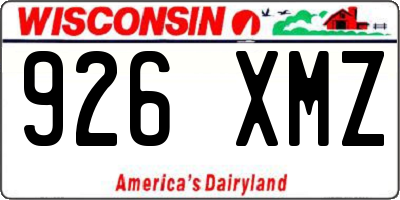 WI license plate 926XMZ