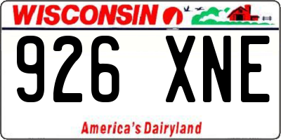 WI license plate 926XNE