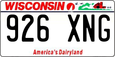 WI license plate 926XNG