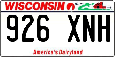WI license plate 926XNH