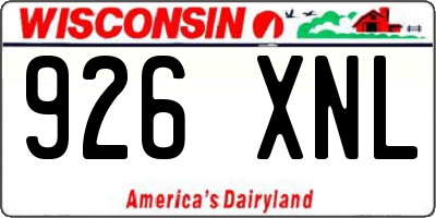 WI license plate 926XNL
