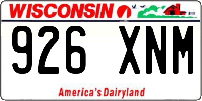 WI license plate 926XNM