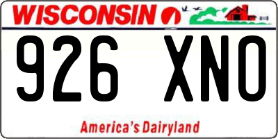 WI license plate 926XNO