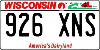 WI license plate 926XNS