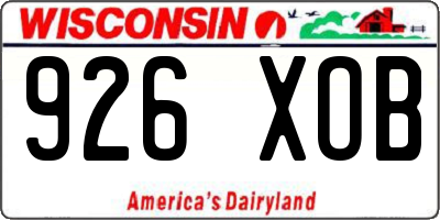 WI license plate 926XOB
