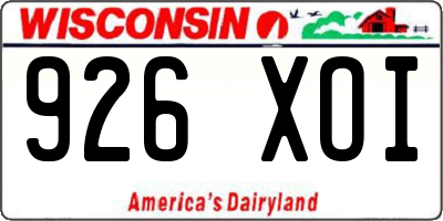WI license plate 926XOI