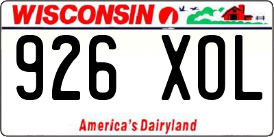 WI license plate 926XOL