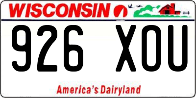 WI license plate 926XOU