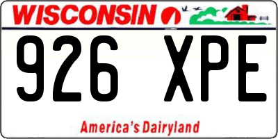 WI license plate 926XPE