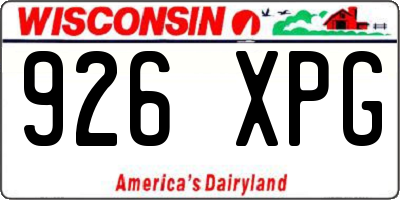WI license plate 926XPG