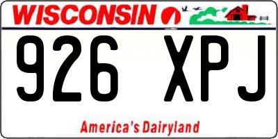 WI license plate 926XPJ