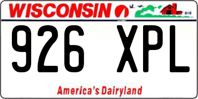 WI license plate 926XPL