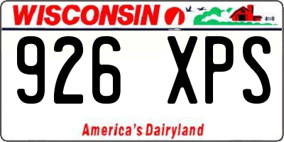 WI license plate 926XPS