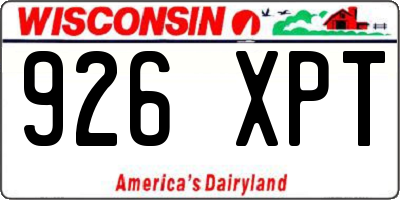 WI license plate 926XPT