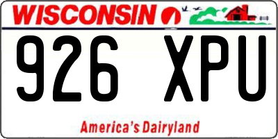 WI license plate 926XPU